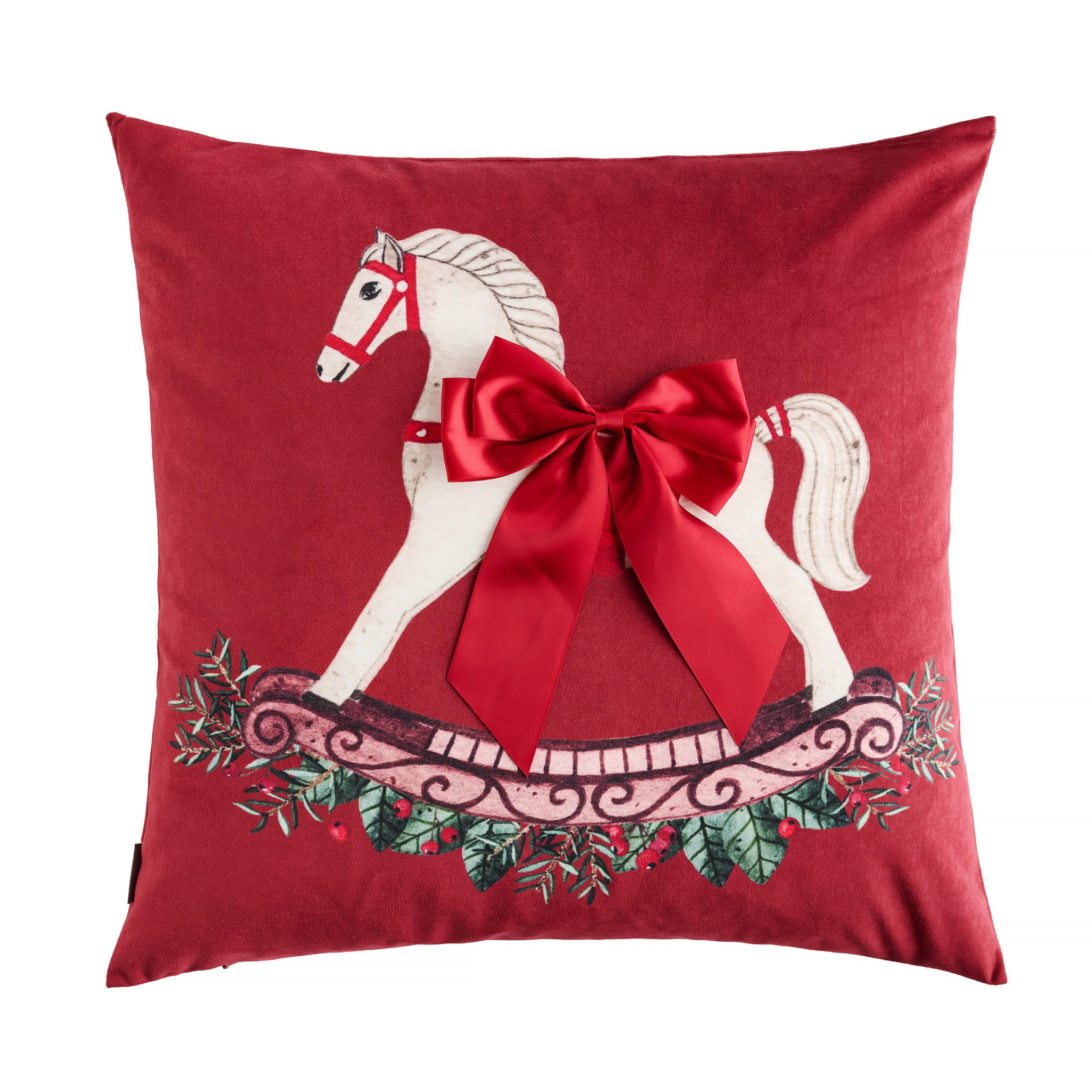 KISSENBEZUG Trottino, 45x45cm, Rot, Weihnachten Kissenhülle, Weihnachtsdeko, Christmas, Weihnachtsmotiv Sofakissen Dekokissenbezuge - Rot, Kunststoff (45/45cm) - home&you