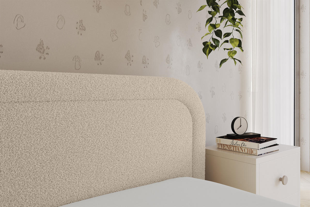 EINZELLBETT Jugendbett mit Bettkasten, Links - JOVY 80x200 Dunkelbeige - Cappuccino, Holzwerkstoff/Textil (80/200cm) - ALTDECOR