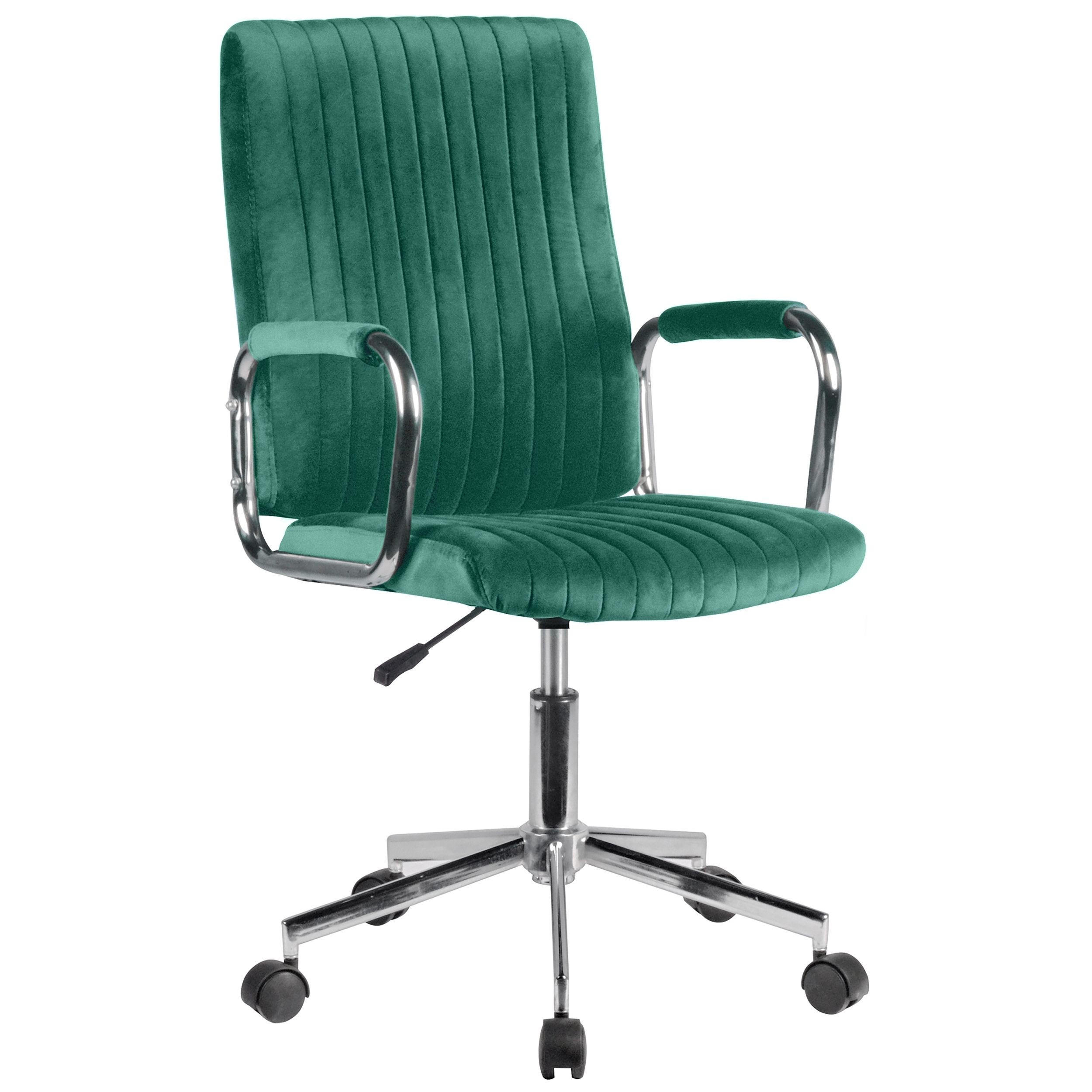 DREHSTUHL Velours Flaschengrün - Dunkelgrün/Silberfarben, Textil/Metall (51/102/61cm) - Akord