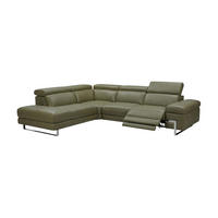 ECKSOFA Opera Echtleder mit 1 x Relaxfunktion Olivgrün - Olivgrün, Leder/Metall (218/269cm)