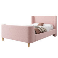 KINDERBETT 90/200 cm in Rosa mit Samtbezug und Weltraummuster - Pink, Textil (90/200cm) - BEAOK