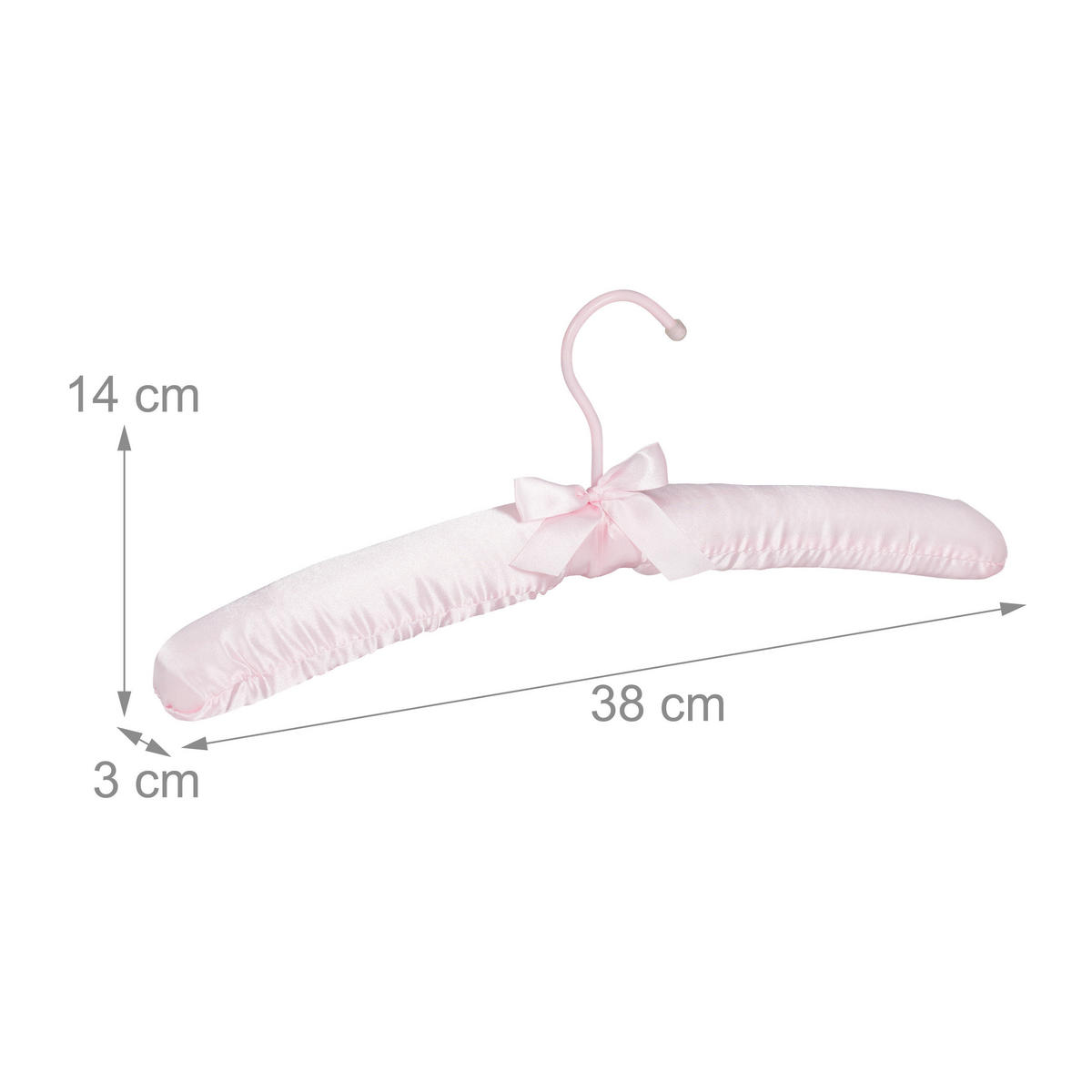 SÚPRAVA vešiakov zo saténu - ružová, drevo/textil (38/14/3cm) - Relaxdays