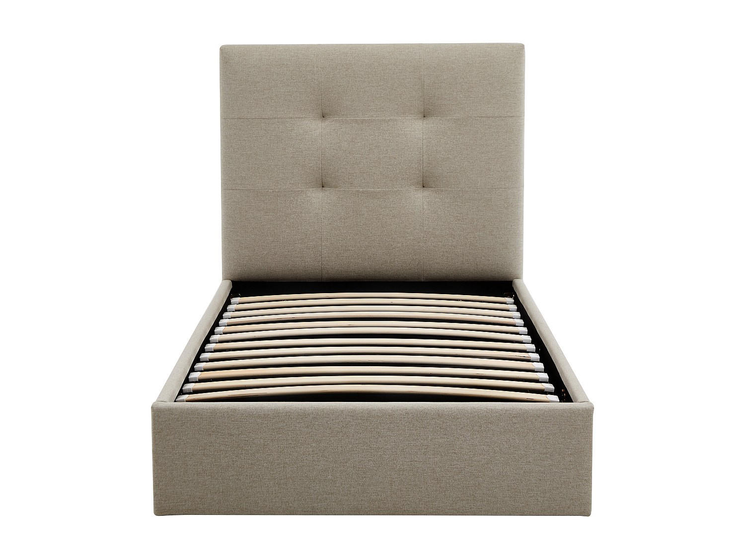 BETT mit Bettkasten - 1 Person - Stoff - Taupe - Taupe, Textil (90/190cm) - Vente-Unique