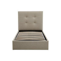 BETT mit Bettkasten - 1 Person - Stoff - Taupe - Taupe, Textil (90/190cm) - Vente-Unique