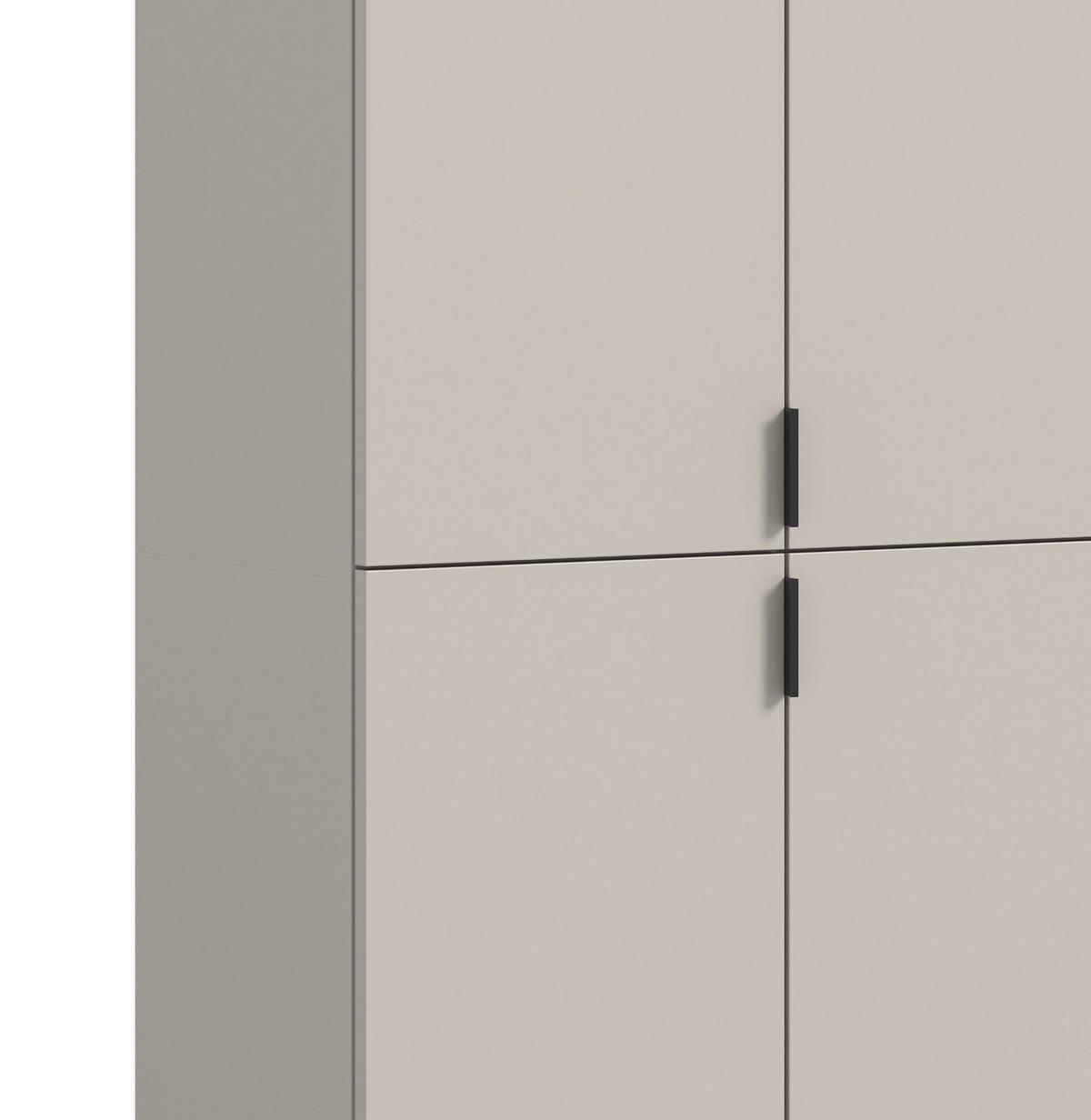GARDEROBEN-SET Kaschmir 152 x 193 cm, Garderobenschrank mit viel Stauraum - Kaschmir/Schwarz, Holzwerkstoff/Metall (152/193/34cm) - Inn.Furn