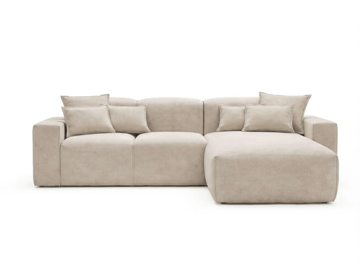ECKSOFA Leni Beige Rechts - Beige, Holz/Textil (180/265cm) - Graingold