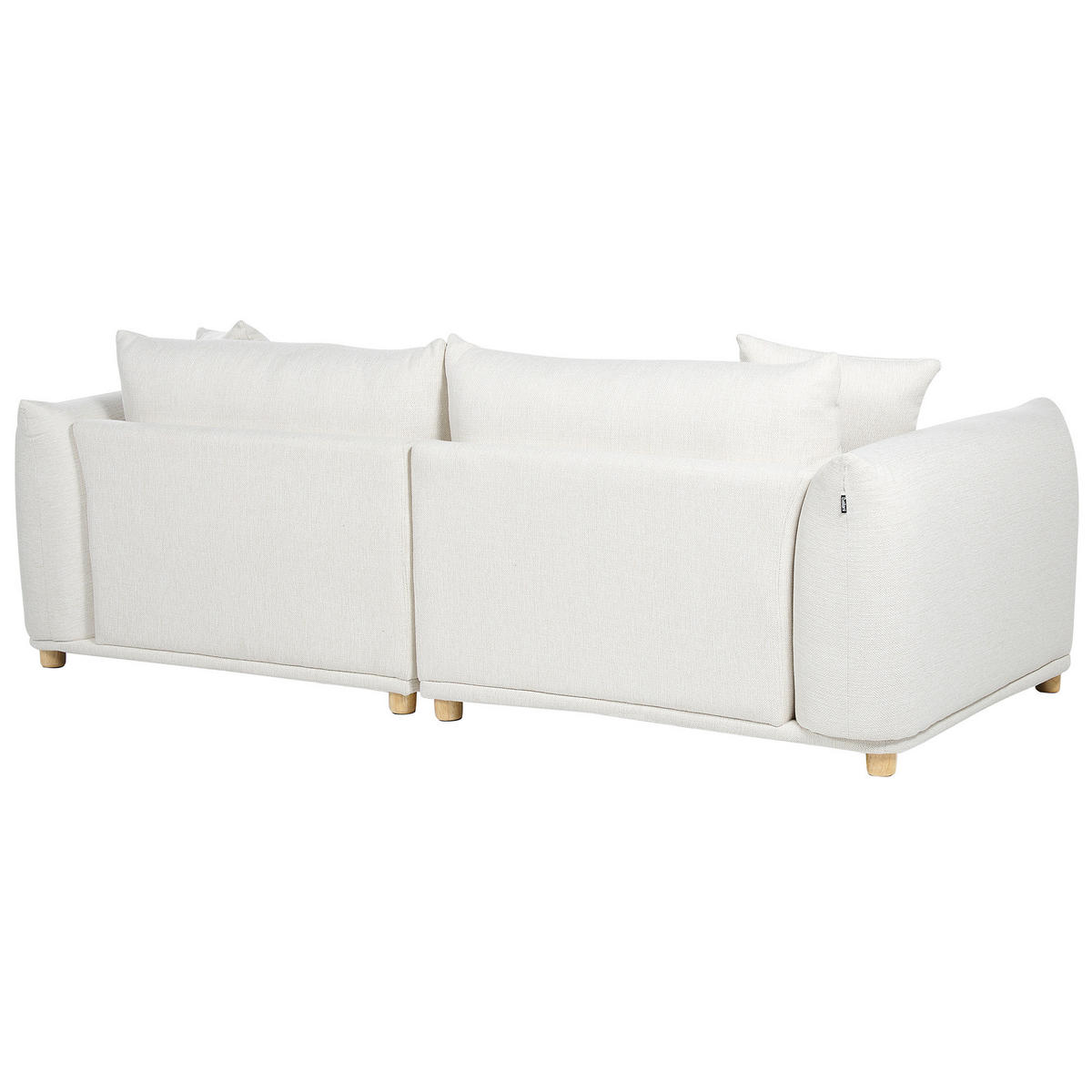 3-SITZER-SOFA cremeweiß mit Kissen Luvos - Hellbraun/Weiß, Textil (220/75/104cm) - Beliani