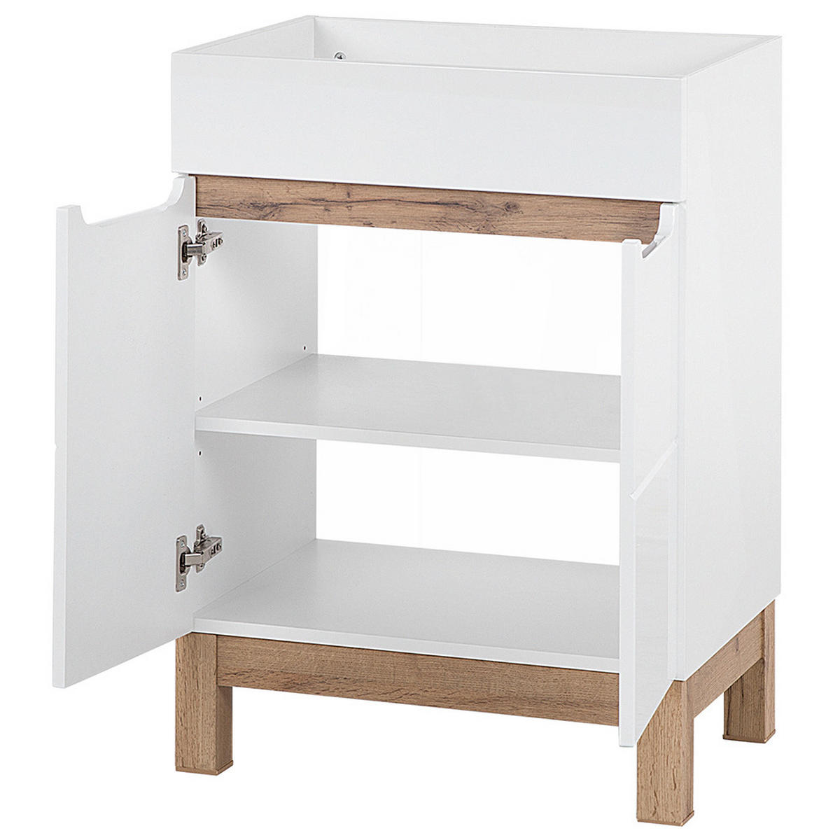 WASCHBECKENSCHRANK Solna-56 - Weiß, Holzwerkstoff (60/85/45cm) - Lomado