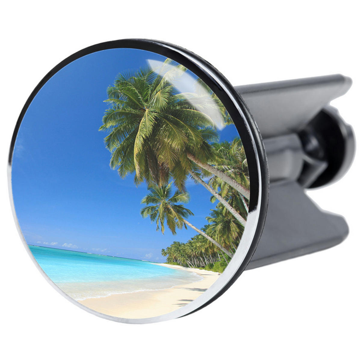 WASCHBECKENSTÖPSEL Karibik - Blau, Kunststoff/Metall (4/7/7cm) - Sanilo