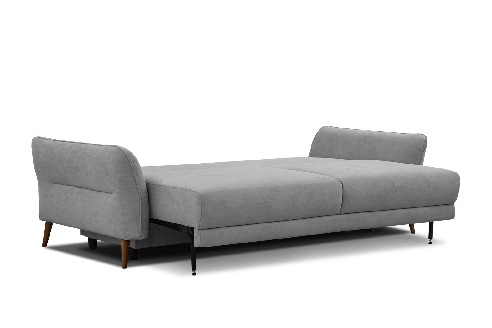 SOFA FIGARI 3-Sitzer mit Schlaffunktion, grau - Braun/Grau, Holz/Textil (232/90/107cm) - Courtois Laville