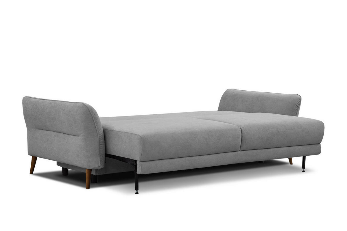 SOFA FIGARI 3-Sitzer mit Schlaffunktion, grau - Braun/Grau, Holz/Textil (232/90/107cm) - Courtois Laville