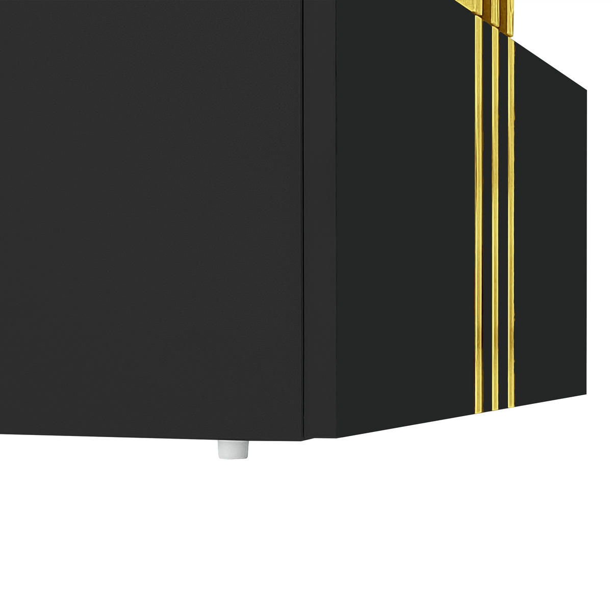 COUCHTISCH 100/50/40 cm mit Hochglanzplatte und 2 Holzschubladen schwarz - Schwarz, Holzwerkstoff (50/100/40cm) - OKWISH