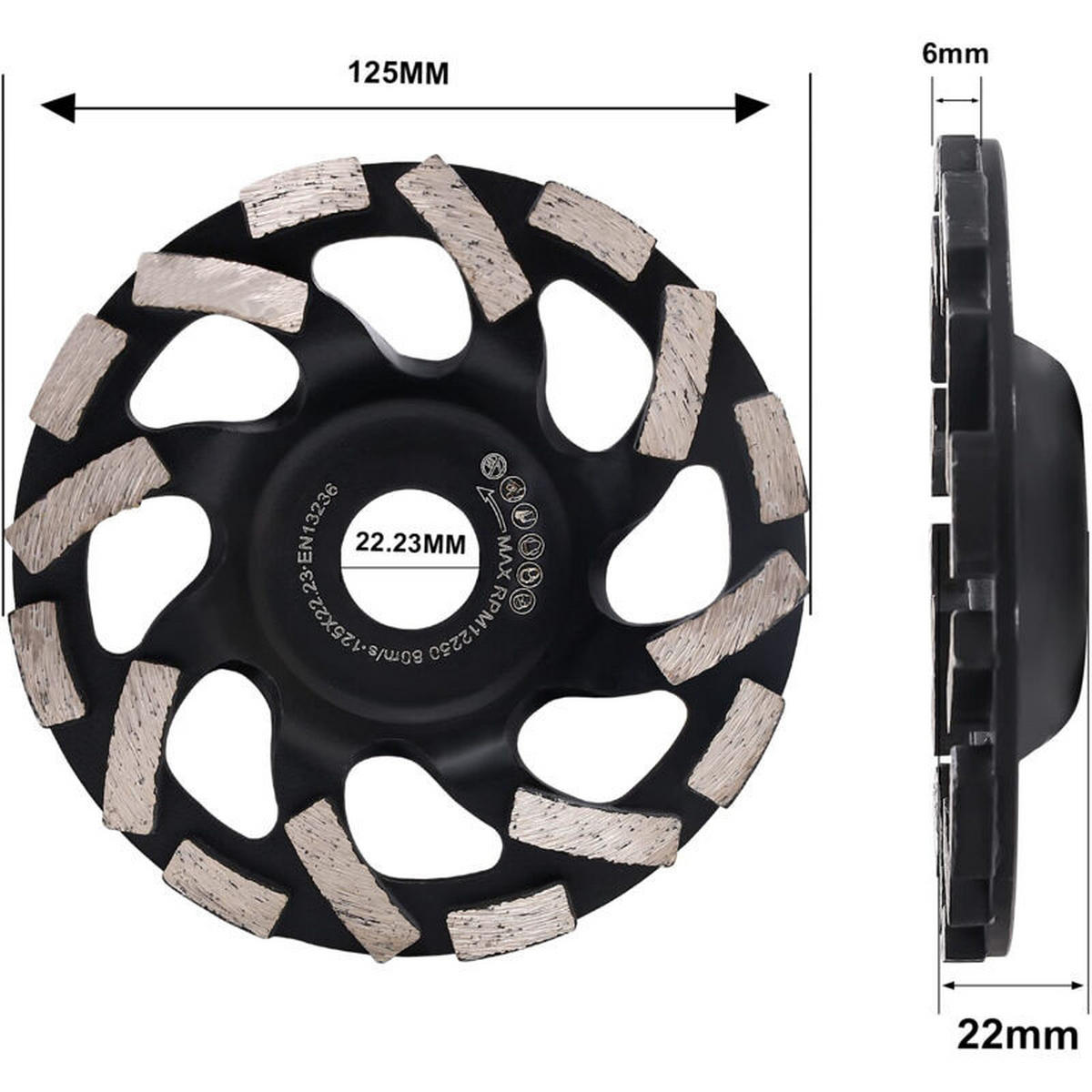 SCHLEIFSCHEIBE – 125 mm - Schwarz, Metall (12.5/12.5/1cm) - DCA