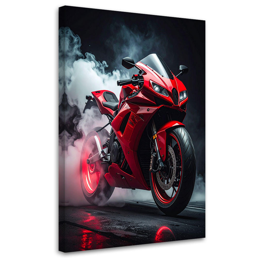 LEINWANDBILD Kraftfahrzeuge 80x120cm - Rot, Textil (80/120cm) - Feeby