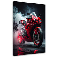 LEINWANDBILD Kraftfahrzeuge 80x120cm - Rot, Textil (80/120cm) - Feeby