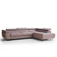 ECKSOFA MIT SCHLAFFUNKTION Concord Lila Samtstoff - Lila/Schwarz, Holz/Holzwerkstoff (277/203cm) - Maison de Reve