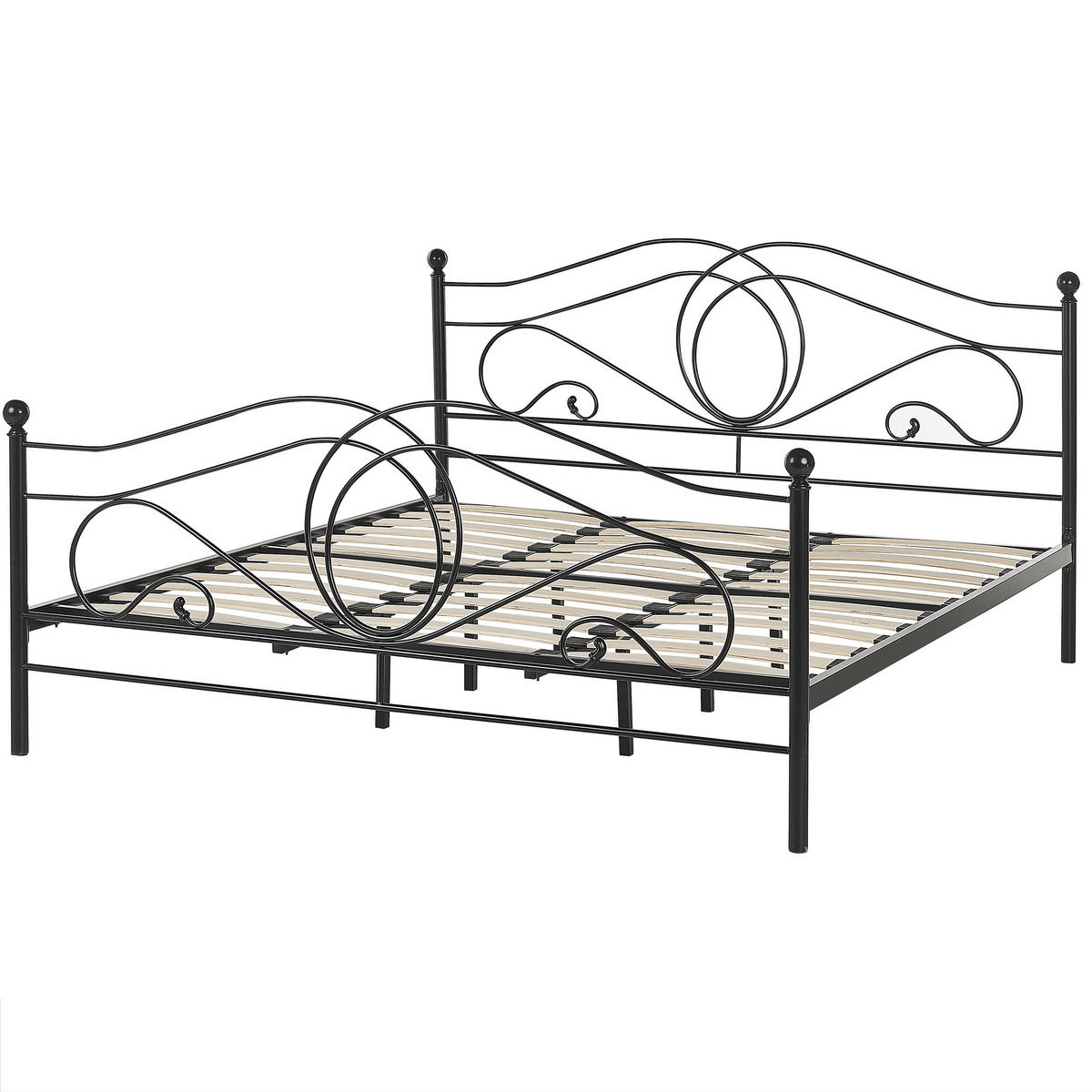 METALLBETT 180/200cm Schwarz Lyra - Schwarz, Metall (180/200cm) - Beliani