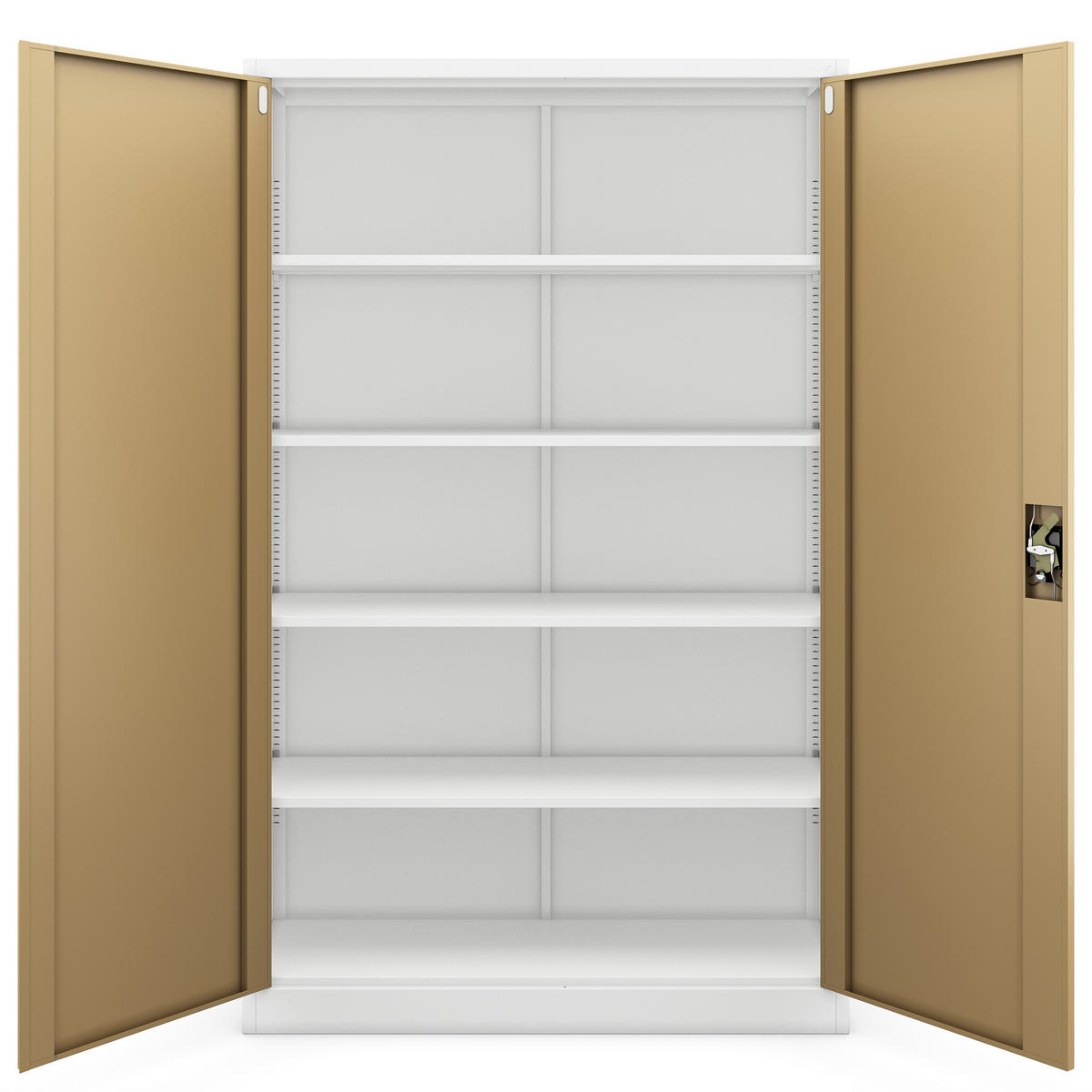 METALL-AKTENSCHRANK JAN II 185x115x40 cm - Nussbaumfarben/Weiß, Metall (115/185/40cm) - Jan Nowak