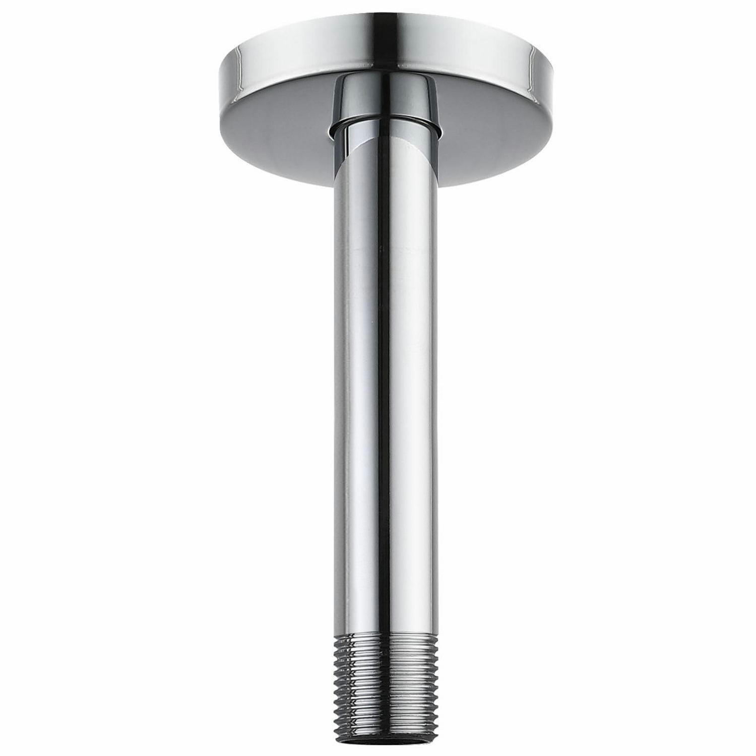 DUSCHARM mit Flansch 15 cm Rund - Silberfarben, Metall (5/12.7/15cm)