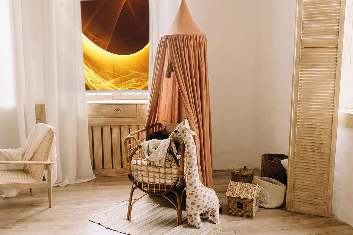 VNÚTORNÁ roleta - okenná roleta - roleta - 90x180 cm - Oranžová abstrakcia - oranžová, plast (90/180/0.5cm) - TULUP