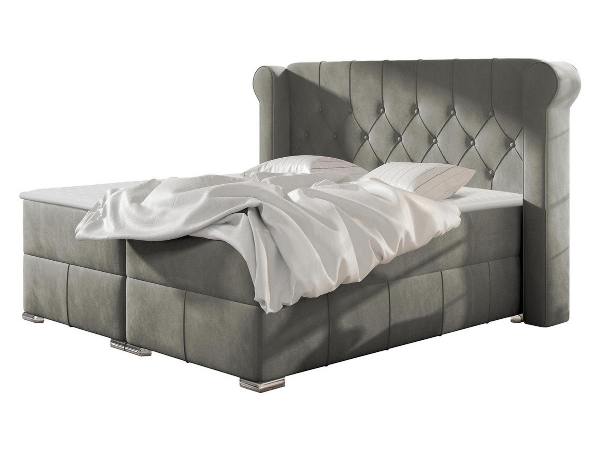 BOXBETT Massimo - Greige, Holz (160/200cm) - MIRJAN24