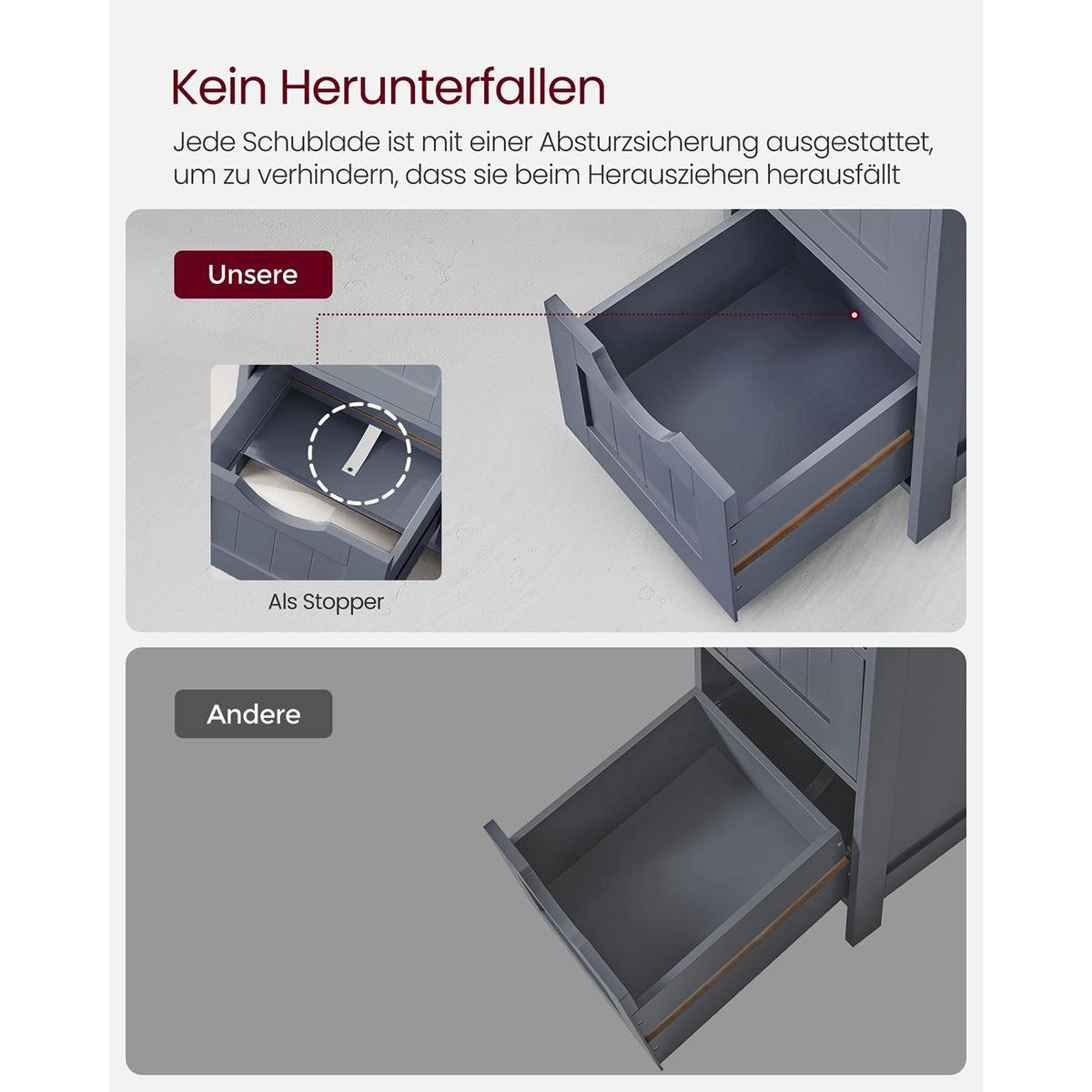 BEISTELLSCHRANK KIGALI - Grau, Holzwerkstoff (30/82/30cm) - Hansiro