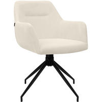 ESSZIMMERSTUHL Cord Creme - Creme/Schwarz, Textil/Metall (58/85/60cm) - CLP