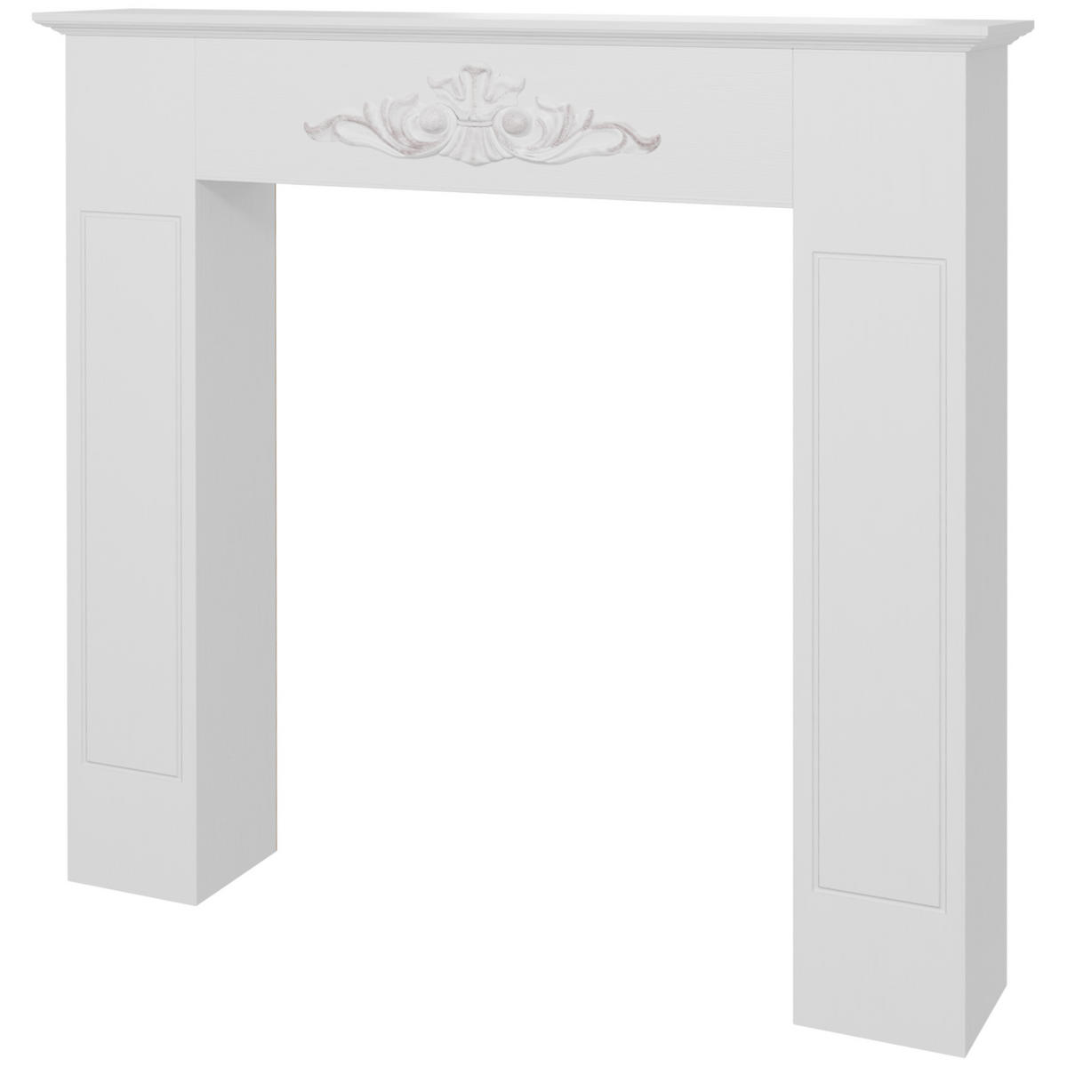 KAMINMANTEL DE-17034 Dekorativer Rahmen für Elektrokamin Weiß - Weiß, Holzwerkstoff (101/100/19cm) - ComfortXL