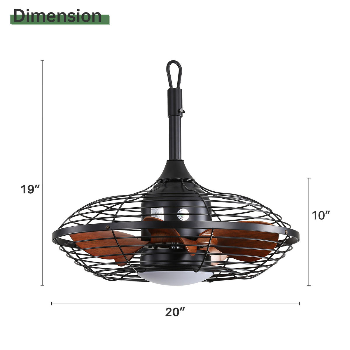 DECKENVENTILATOR 51cm LED Licht 3 Farbtemperaturen ABS Flügel - Braun, Kunststoff (50.8/50.8/47.5cm) - CASIVA
