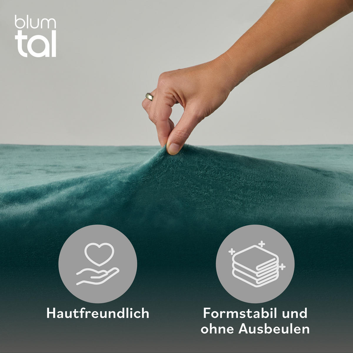 SPANNBETTLAKEN Cashmere Touch 180x200 cm Plüsch Petrol - Petrol, Textil (200/180cm) - Blumtal