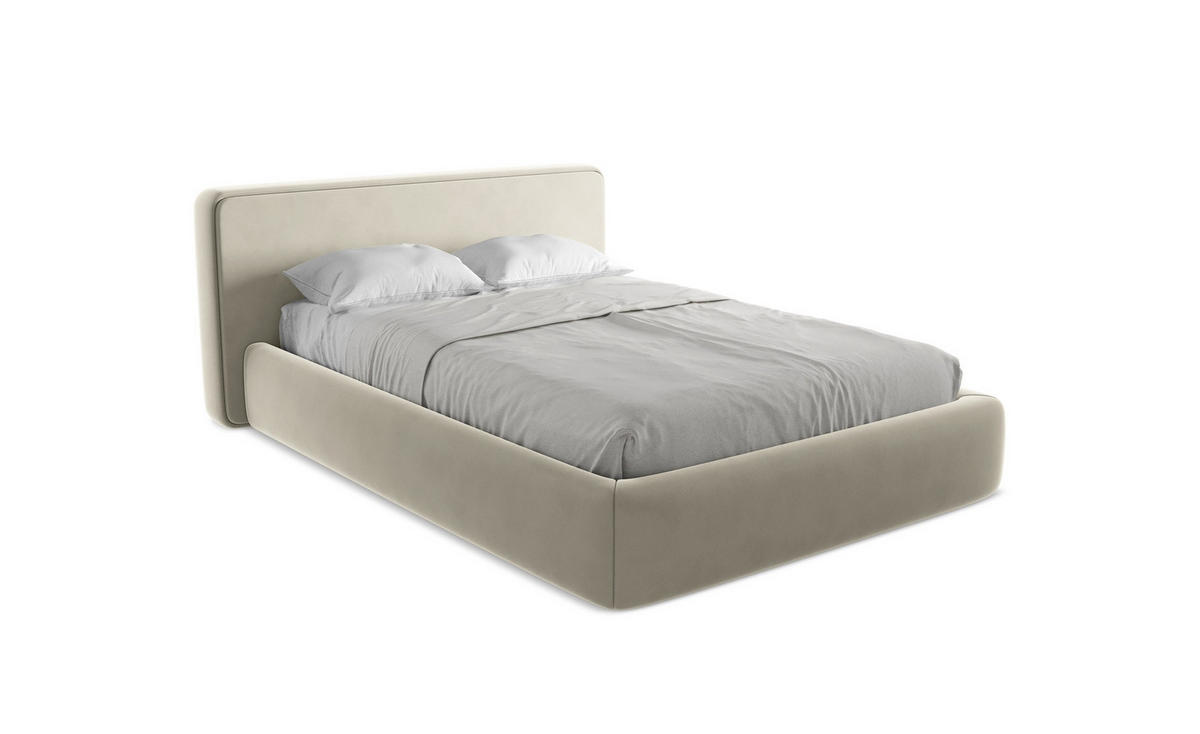 POLSTERBETT mit Bettkasten und Lattenrost 180x225 Creme - Perlmutt/Creme, Kunststoff/Textil (140/200cm) - Makamii