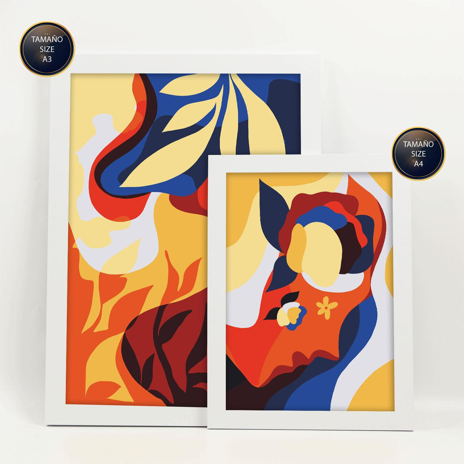 POSTER Set Mit 6 Zierliche Collage In Weibliche Zusammenfassung Ästhetische Dekorative Gemälde Für Ihr Wohnzimmer Zuhause A3 & A4 Weißer Rahmen - Weiß, Papier (29/3cm) - Nacnic