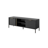TV-LOWBOARD Valdi G 153 cm Anthrazit / Gold - mit 2 Türen und offener Nische - Anthrazit/Gelb, Holz/Holzwerkstoff (153/53/39cm) - Ravio