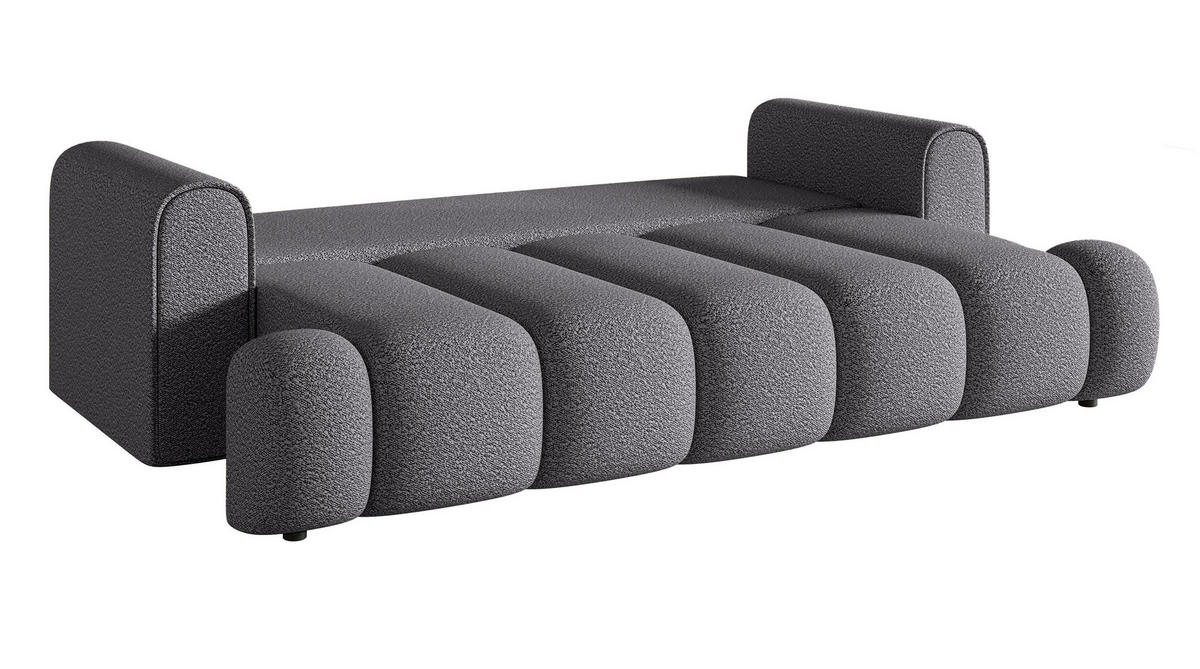 SCHLAFSOFA Dandelino Grau Boucle - Schwarz/Grau, Kunststoff/Textil (250/90/112cm) - Selsey