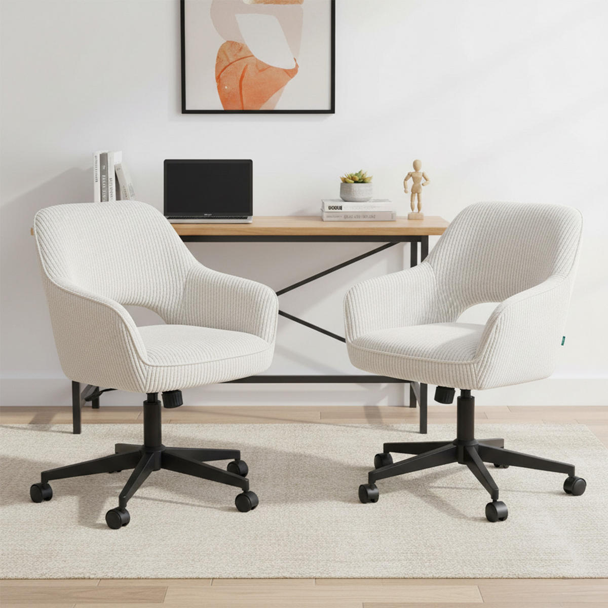 BÜROSTUHL Mika-Ilvy - Hellgrau/Schwarz, Textil/Metall (60/84/65cm) - DUBI Möbel