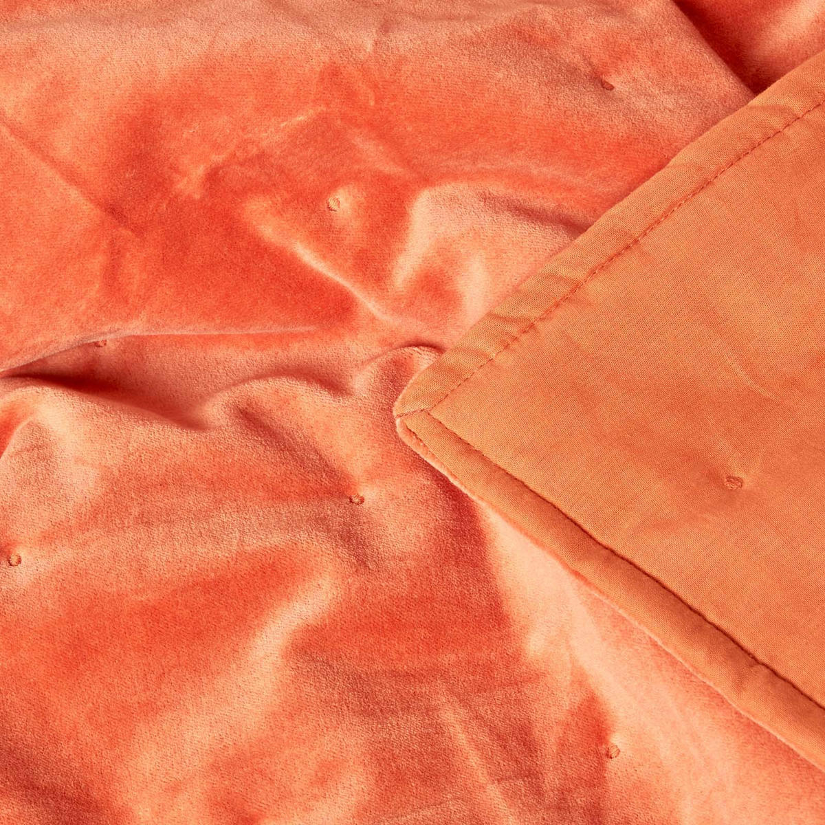 SAMT-KUSCHELDECKE 150/200 cm, Baumwolle wattiert - Orange, Textil (150/200cm) - Homescapes