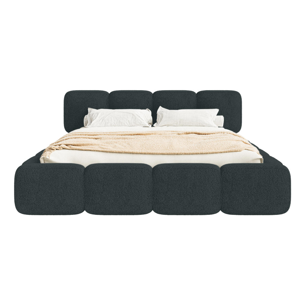 POLSTERBETT BALMONTE 140x200 cm, Schwarz - Schwarz, Textil (200/140cm) - Fedve