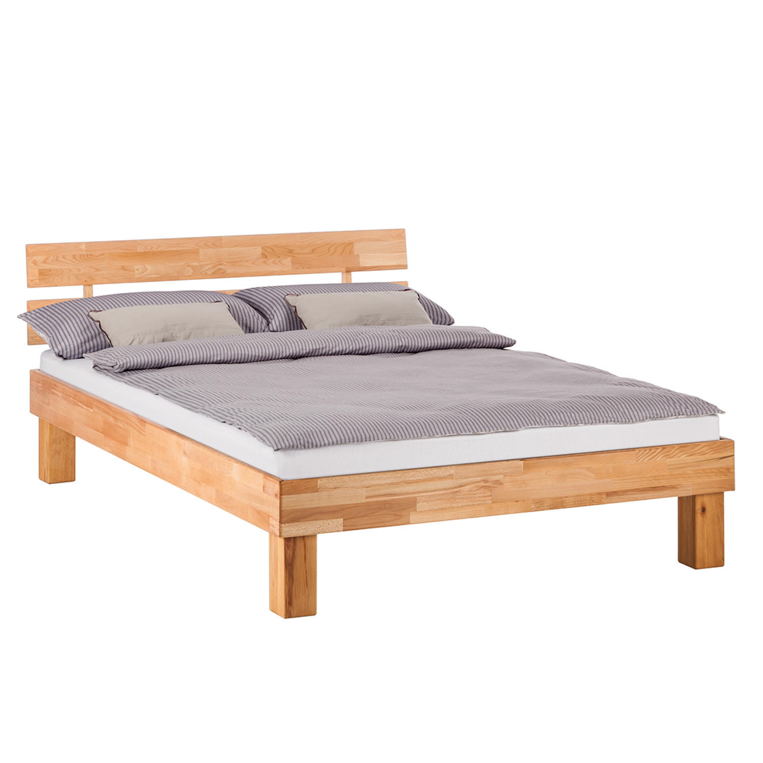 BETT - Massivholz - Kernbuche, Holz - home24