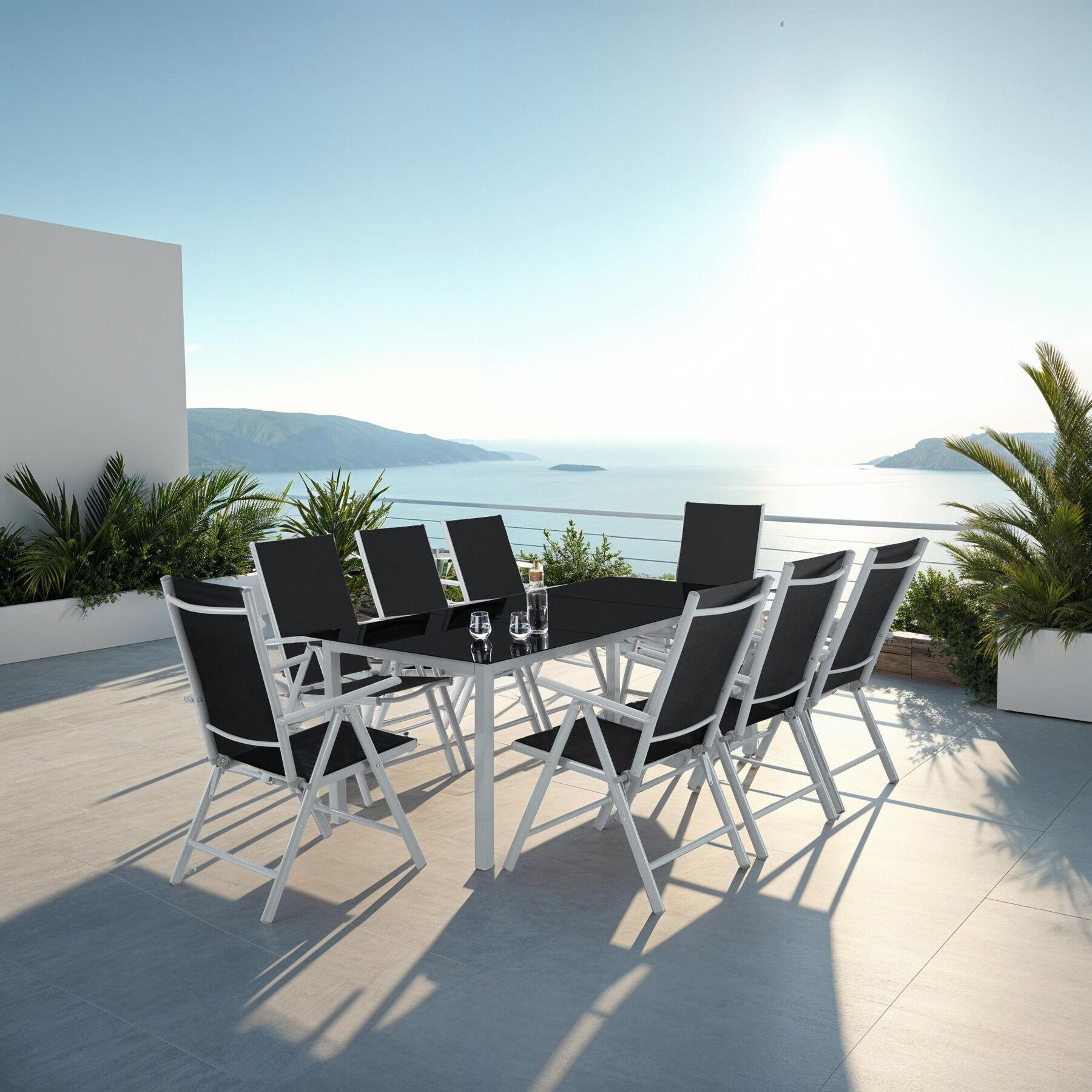 Thumbnail - tectake Aluminium, Silber, Kunststoff, Gartenmöbel, Gartenmöbel-Sets