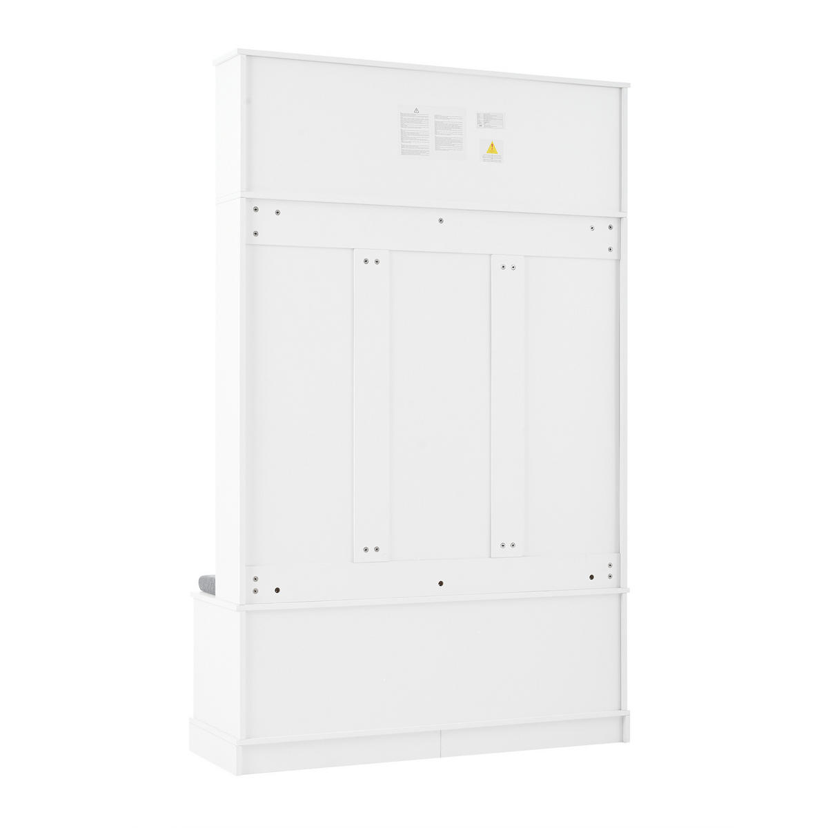 GARDEROBE mit Schuhbank 6 Haken Schuhfach Ablage Weiß 120/40/191 cm - Weiß, Holzwerkstoff (120/191/40cm) - EVRYAE