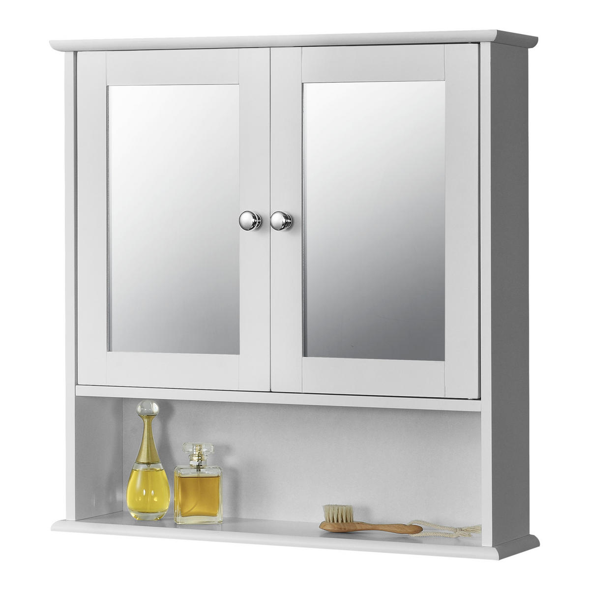 SPIEGELSCHRANK Linz - Weiß, Holzwerkstoff (56/58/13cm) - [en.casa]
