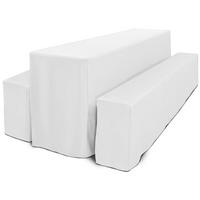 BIERTISCHHUSSE Premium L 50 cm Weiß 3tlg - Weiß, Kunststoff/Textil (50/220cm) - Beautissu 