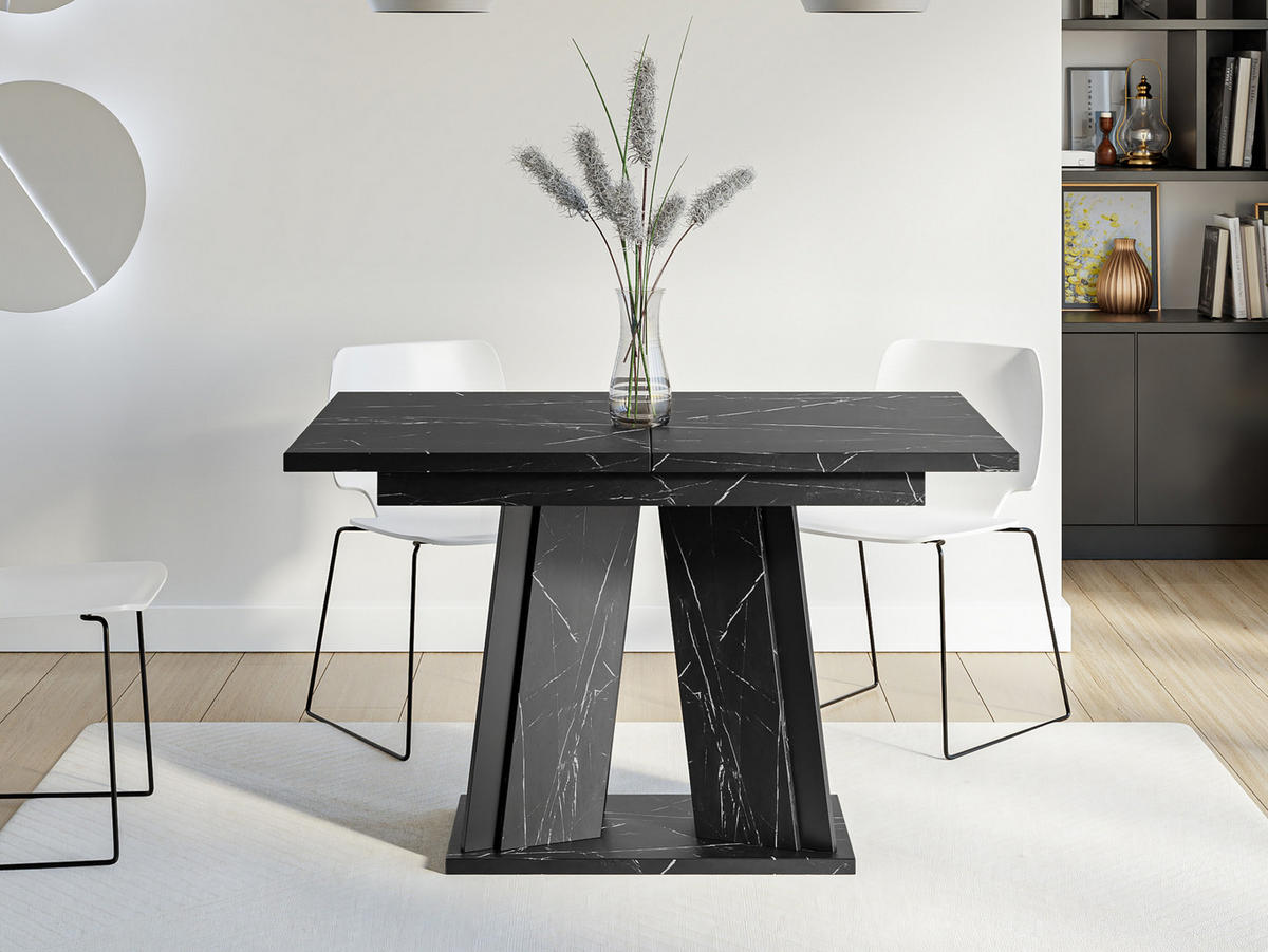 ESSTISCH ausziehbar Doha - Schwarz, Holzwerkstoff (80/120/75cm) - MIRJAN24