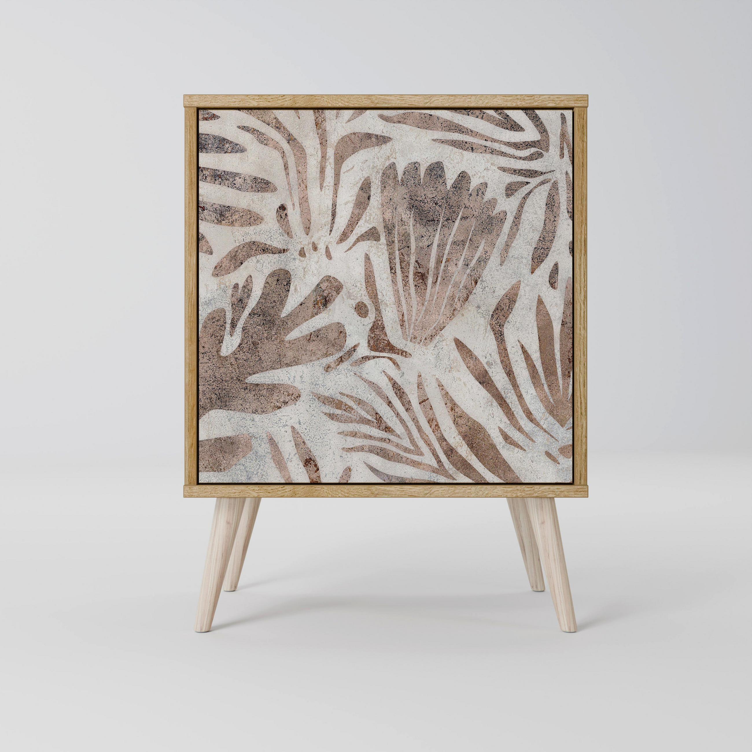 SIDEBOARD PASSING TIME, Eichefarben, 57,5x42x77,5 cm, Schräge Buchenholzfüße - Eichefarben/Buchefarben, Holzwerkstoff/Buchenholz (57.5/77.5/42cm) - SpaceRebels