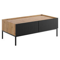 COUCHTISCH Como 2SZ - Schwarz/Eiche Artisan, Holzwerkstoff/Metall (62/120/45cm) - MIRJAN24
