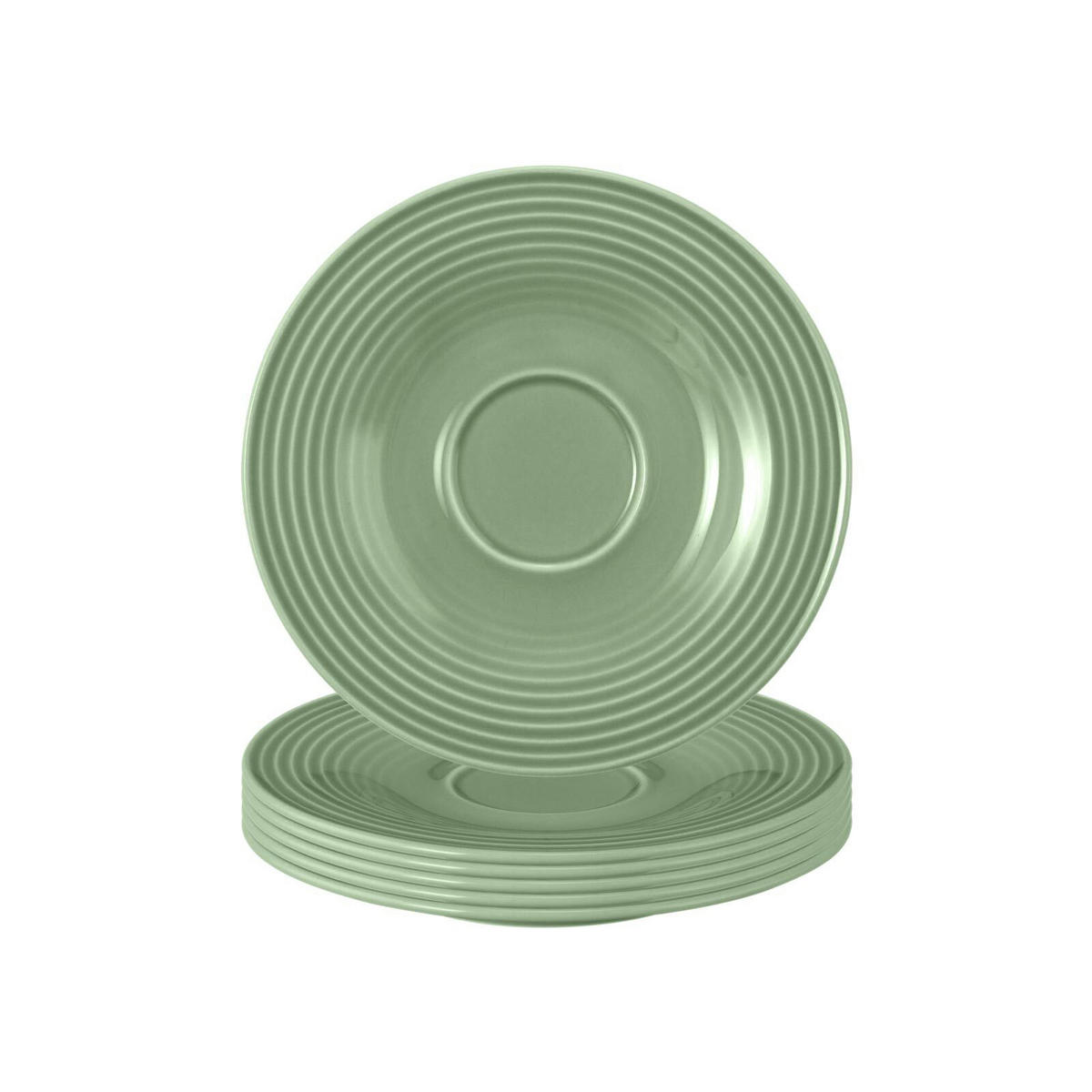 UNTERTASSEN Beat Color Glaze Salbeigrün ø 13,7 cm 6er Set - Grün, Keramik (13.7cm) - Seltmann Weiden