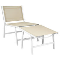 GARTENSTUHL Beige Marceddi - Beige/Weiß, Textil (54/70/60cm) - Beliani