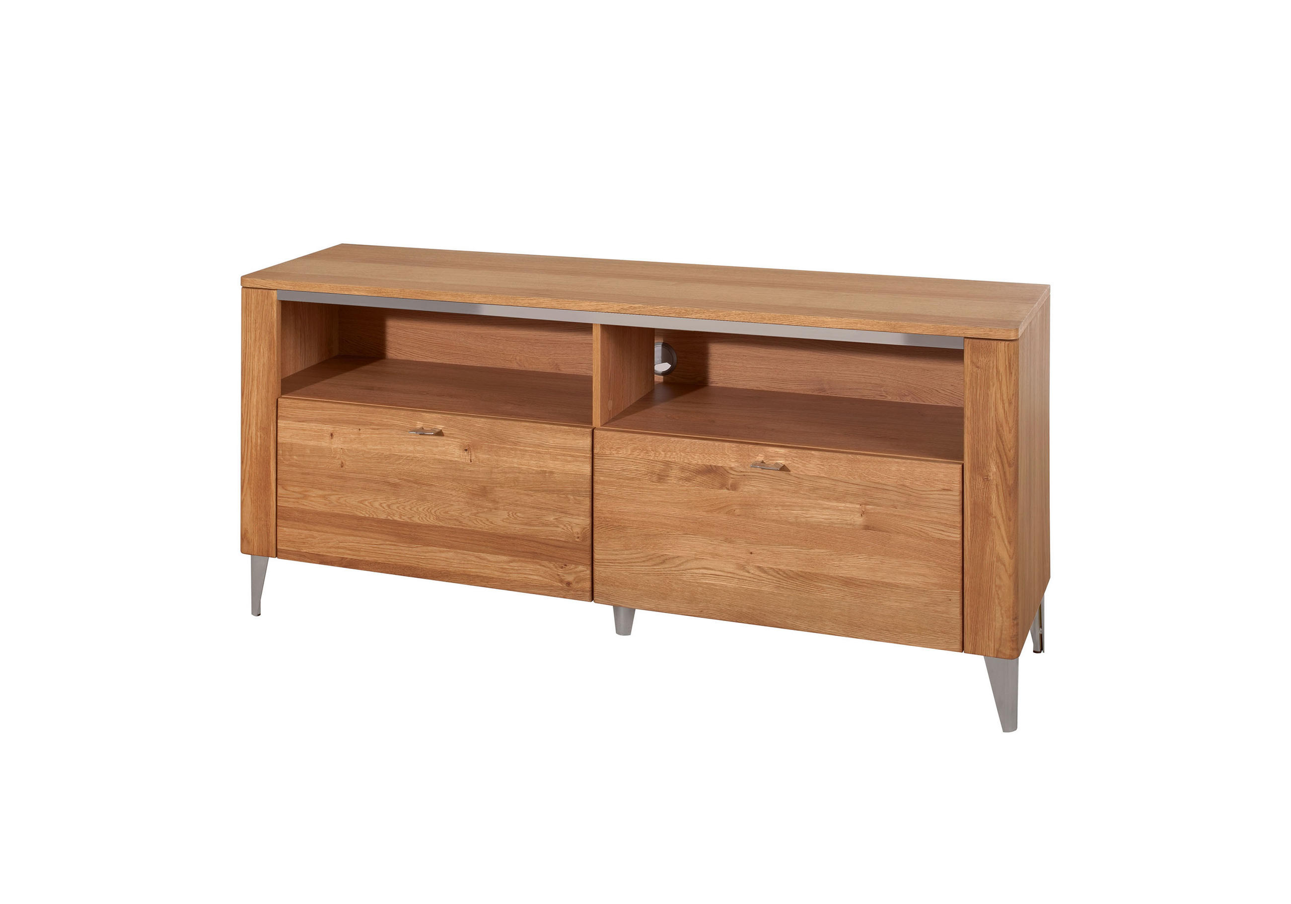 LOWBOARD Latina Honig Eiche 155 / 42 / 70cm - Braun, Holz/Metall (155/70/42cm) - Feldmann-Wohnen
