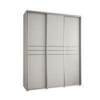 SCHWEBETÜRENSCHRANK 235,2/200/60 3-türig - Silberfarben/Weiß, Holz/Metall (200/235/60cm) - Abiks Möbel