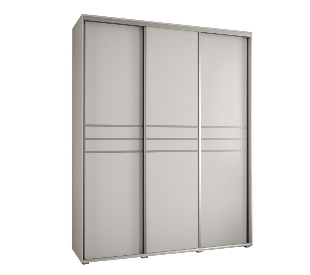 SCHWEBETÜRENSCHRANK 235,2/200/60 3-türig - Silberfarben/Weiß, Holz/Metall (200/235/60cm) - Abiks Möbel